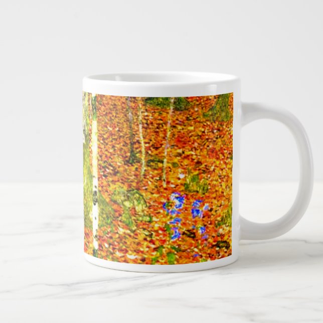 Caneca De Café Grande Gustav Klimt Birch Trees (Direita)