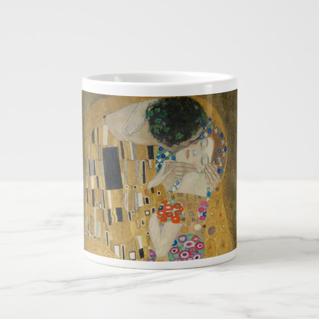 Caneca De Café Grande Gustav Klimt - O Beijo (Frente)
