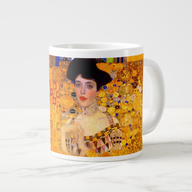 Caneca De Café Grande Gustav Klimt Retrato de Adele Bloch Bauer (Frente Esquerda)