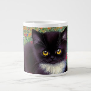 Caneca De Café Grande Gustav Klimt Tuxedo Cat