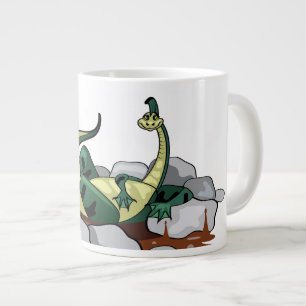 Caneca De Café Grande Hadrosaurus Relaxando Em Uma Jacuzzi.