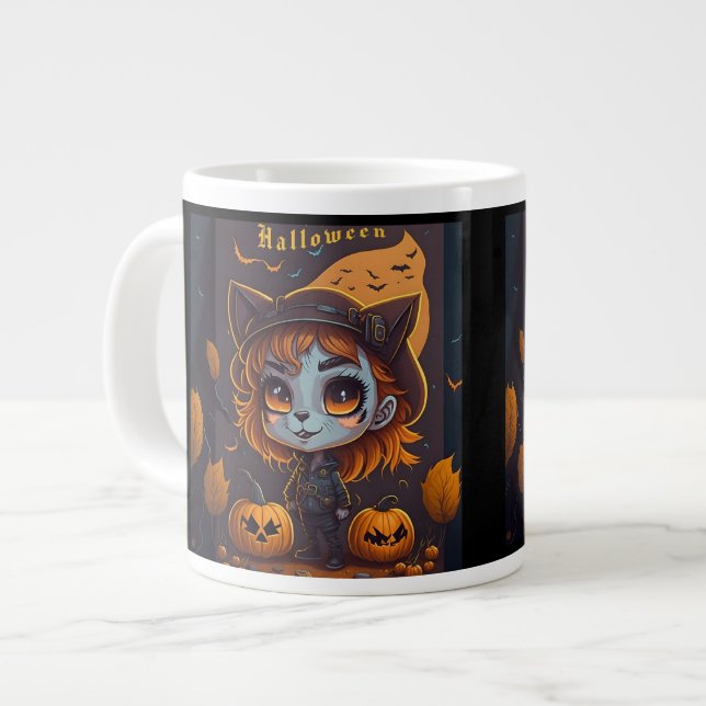Caneca De Café Grande Halloween (Frente Esquerda)