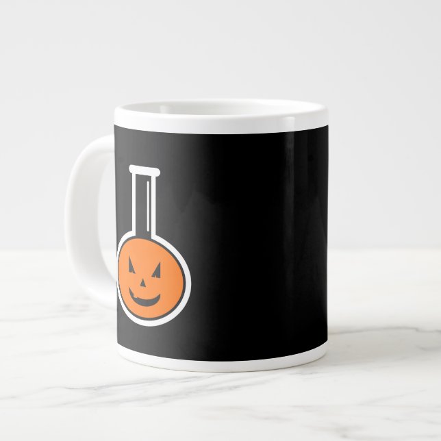 Caneca De Café Grande Halloween Chemistry Pumpkin Giant Coffee Mug (Frente Esquerda)