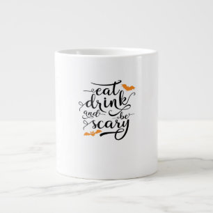 Caneca De Café Grande Halloween Coma Beba E Seja Assustador Clássico Ret
