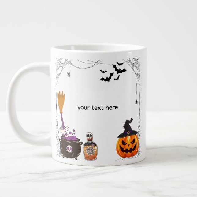 Caneca De Café Grande halloween editável (Esquerda)