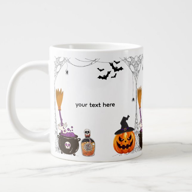 Caneca De Café Grande halloween editável (Esquerda)