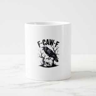 Caneca De Café Grande Halloween F-Caw-F Pássaro Corvo Mulheres Homens Re