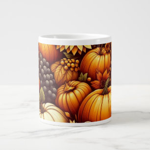 Caneca De Café Grande Halloween/outono/Outono/Abóbora