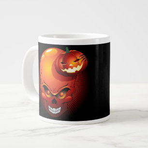 Caneca De Café Grande Halloween Skull and Pumpkin Specialty Mug