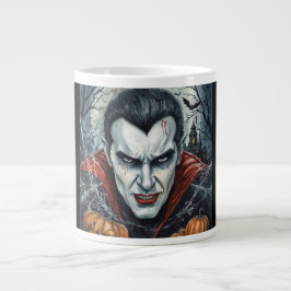 Caneca De Café Grande Halloween, Vampiro Sedento, Campo de Abóboras