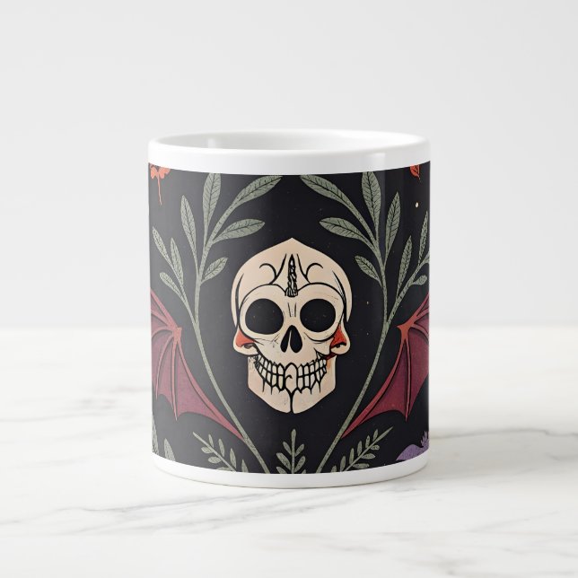 Caneca De Café Grande Halloween Vibes Pattern (Frente)