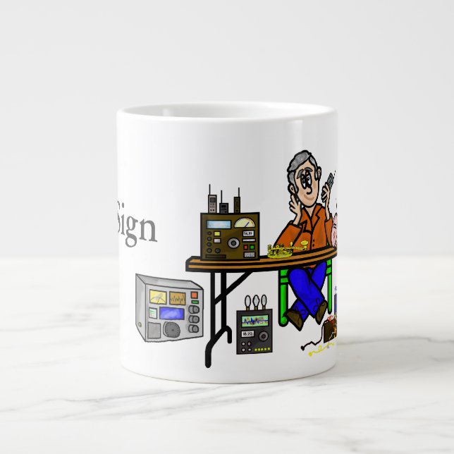 Caneca De Café Grande Ham Fest Ham Radio Sellname Mug (Frente)