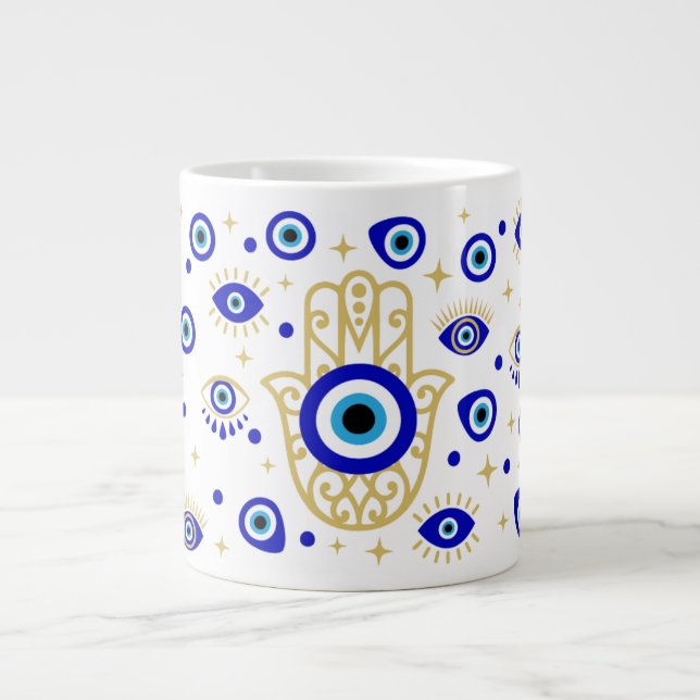 Caneca De Café Grande Hamsa Mau Eye Specialty Mug (Frente)