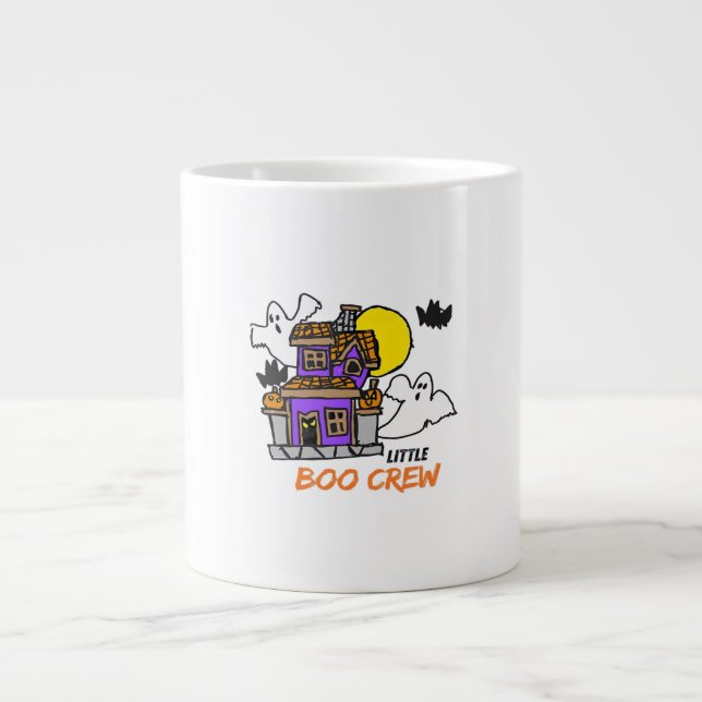 Caneca De Café Grande Hand Drawn Little Boo Crew Halloween (Frente)