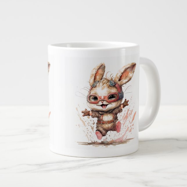 Caneca De Café Grande Happy Bunny Jumbo Mug (Frente Esquerda)