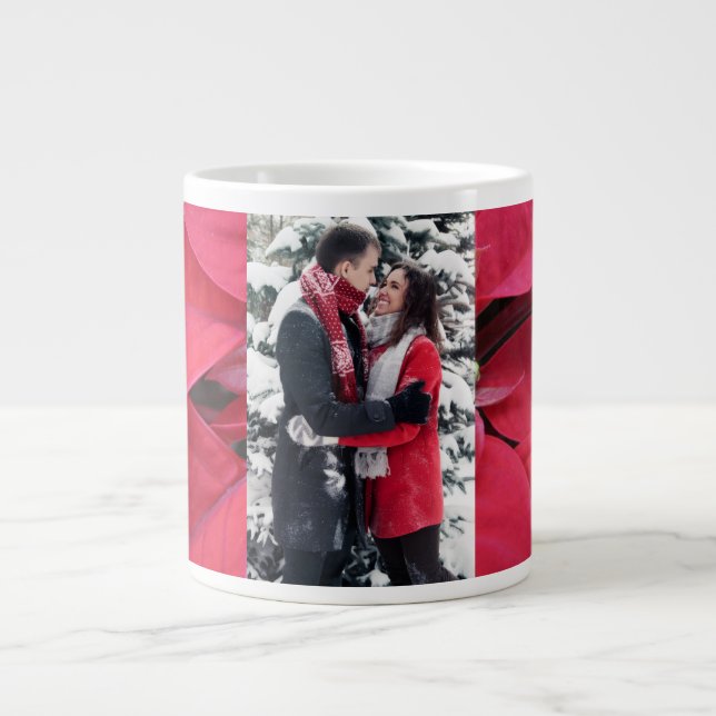 Caneca De Café Grande Happy Couple Jumbo Poinsettia Mug (Frente)