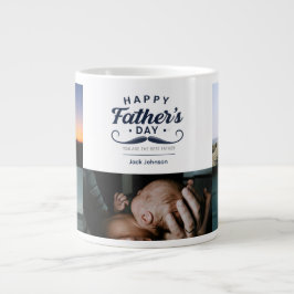 Caneca De Café Grande Happy Father’s Day Mustache Tribute Design