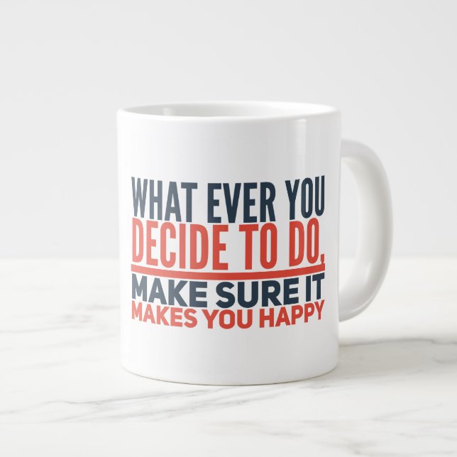 Caneca De Café Grande Happy Jumbo Mug (Frente Esquerda)