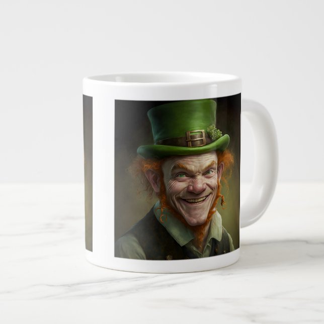 Caneca De Café Grande Happy Leprechaun Jumbo Mug (Frente Esquerda)