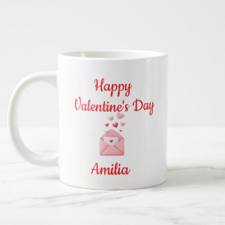 Caneca De Café Grande Happy Valentine’s Day Cute Love Mug