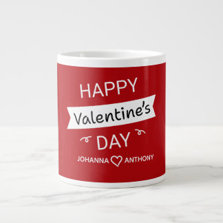 Caneca De Café Grande Happy Valentine’s Day – Cute Valentine Love Custom