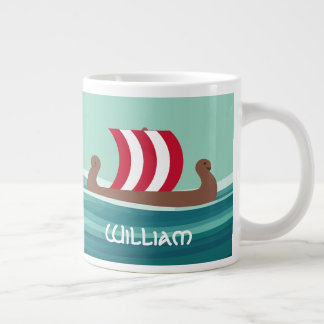 Caneca De Café Grande Happy Viking Ship