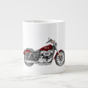 Caneca De Café Grande Harley XL1200 Pincel De Arte Pintado À Mão