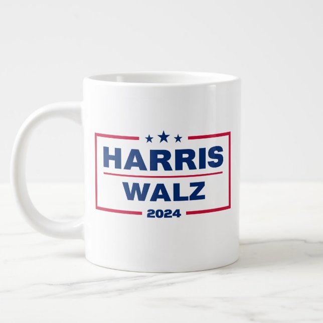 Caneca De Café Grande Harris Walz 2024 Kamala Harris Tim Walz Eleição (Esquerda)