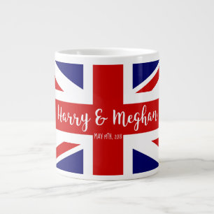 Caneca De Café Grande Harry & Meghan   Comemoração Real do Casamento
