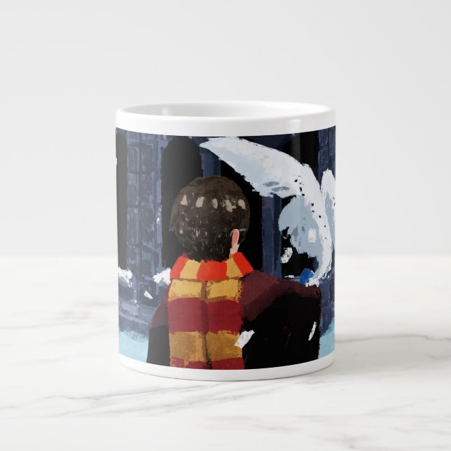 Caneca De Café Grande HARRY POTTER™ e Hedwig na neve (Frente)