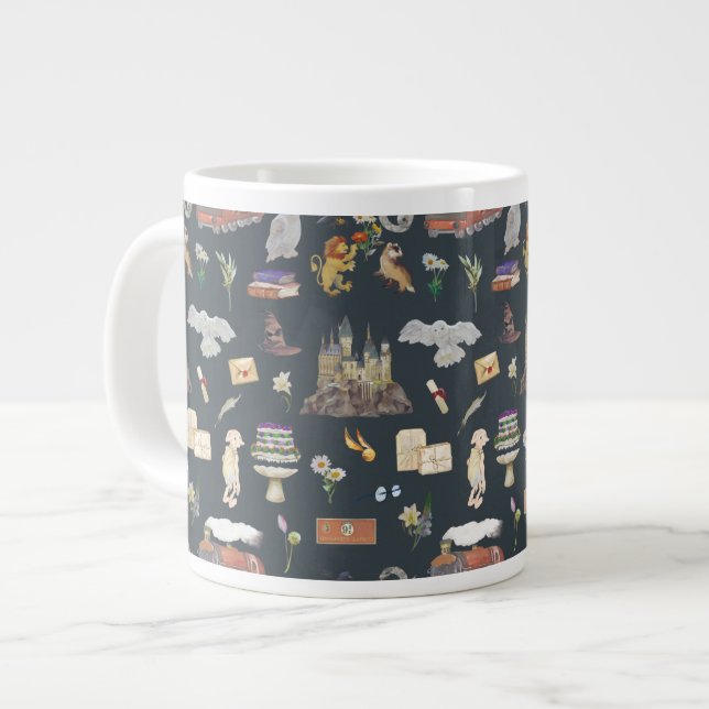 Caneca De Café Grande HARRY POTTER™ | Padrão de ícones (Frente Esquerda)