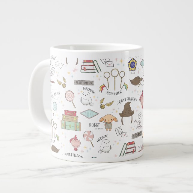 Caneca De Café Grande HARRY POTTER™ Tiny Magic Pattern (Frente Esquerda)