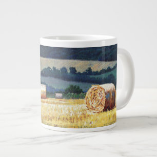 Caneca De Café Grande Haybales sobre óleo na canvas
