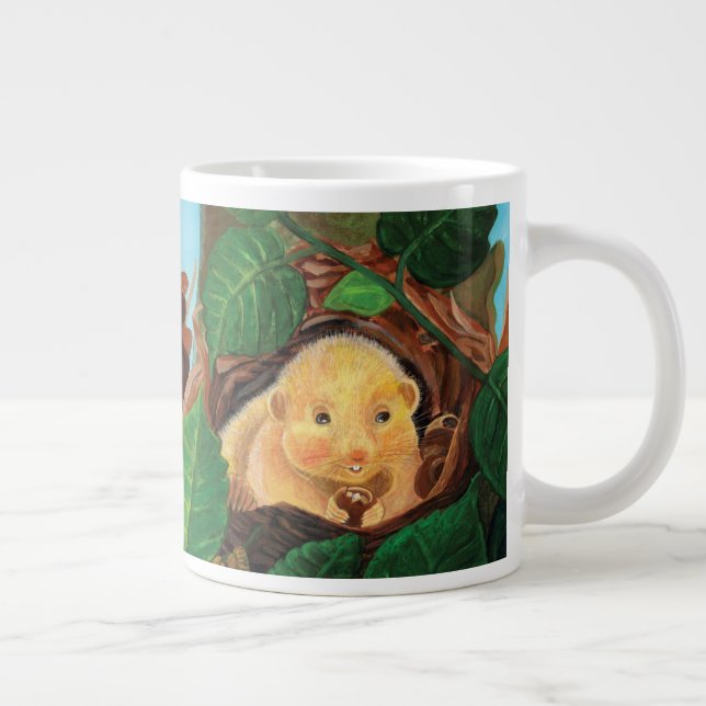 Caneca De Café Grande Hazel dormouse comendo avelã (Direita)