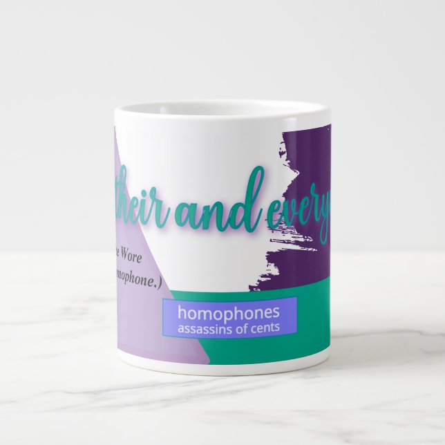 Caneca De Café Grande Hear, Their, and Everywear – Alfa Sity Homophones  (Frente)
