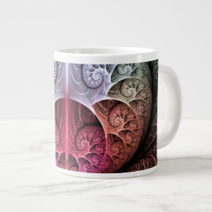 Caneca De Café Grande Heartbeat, Abstrato Surreal Fantasy Arte Fractal