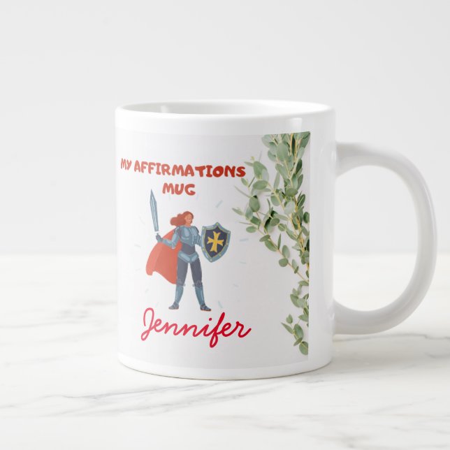 Caneca De Café Grande Hebraico 13:6 Afirmação em negrito Sem Medo Person (Direita)