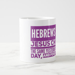 Caneca De Café Grande Hebraico 13:8 Jumbo Mug
