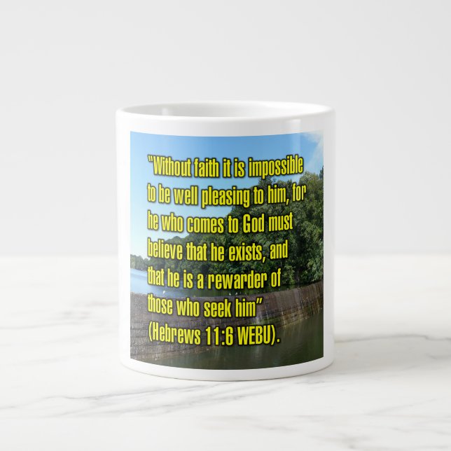 Caneca De Café Grande Hebraico - Mug WEBU 11:6 (Frente)