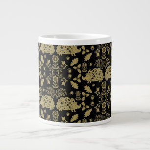 Caneca De Café Grande Hedgehog Folk Art
