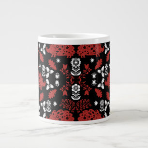 Caneca De Café Grande Hedgehog Folk Art
