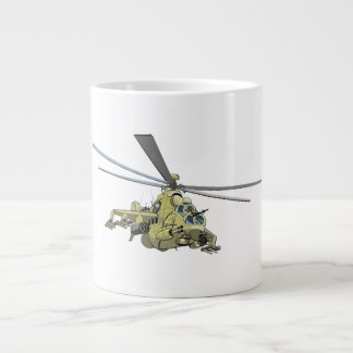 Caneca De Café Grande Helicóptero de desenho "Hind"