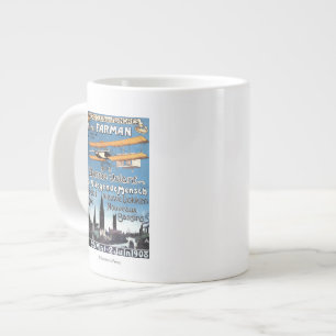 Caneca De Café Grande Henry Farman voa o Poster Promo Homem Voador