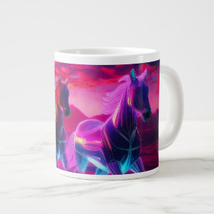 Caneca De Café Grande Herança Elétrica - Cavalos de Ondas Sintéticas