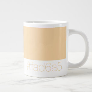 Caneca De Café Grande Hex FAD6A5 Laranja Bege Quente Minimalista Pêssego