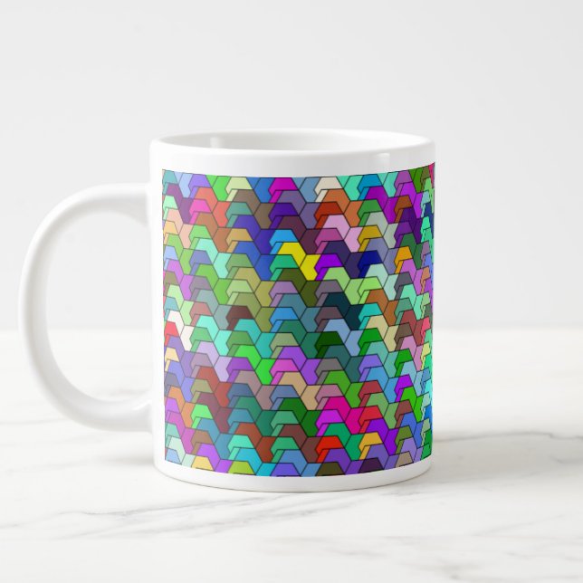 Caneca De Café Grande Hexágonos Escalonados 20oz Mug (Esquerda)