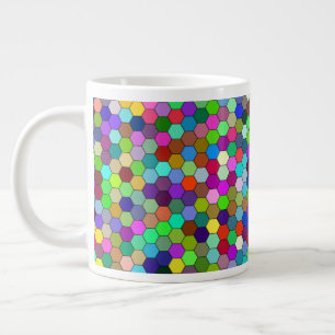 Caneca De Café Grande Hexágonos Horizontais 20oz Mug