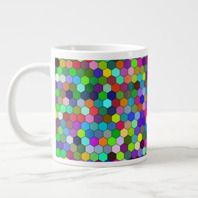 Caneca De Café Grande Hexágonos Verticais 20oz Mug (Esquerda)