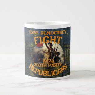 CANECA DE CAFÉ GRANDE HG CBP 250º ANIVERSÁRIO BANDEIRA EUA AMÉRICA TRUMP