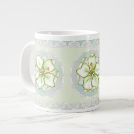 Caneca De Café Grande Hibiscus & lace WHITE